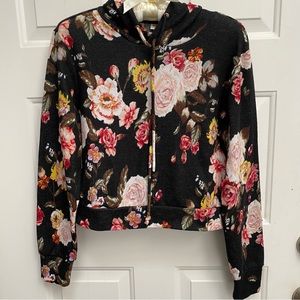 Vintage Mossimo Roses Cropped Floral Hoody